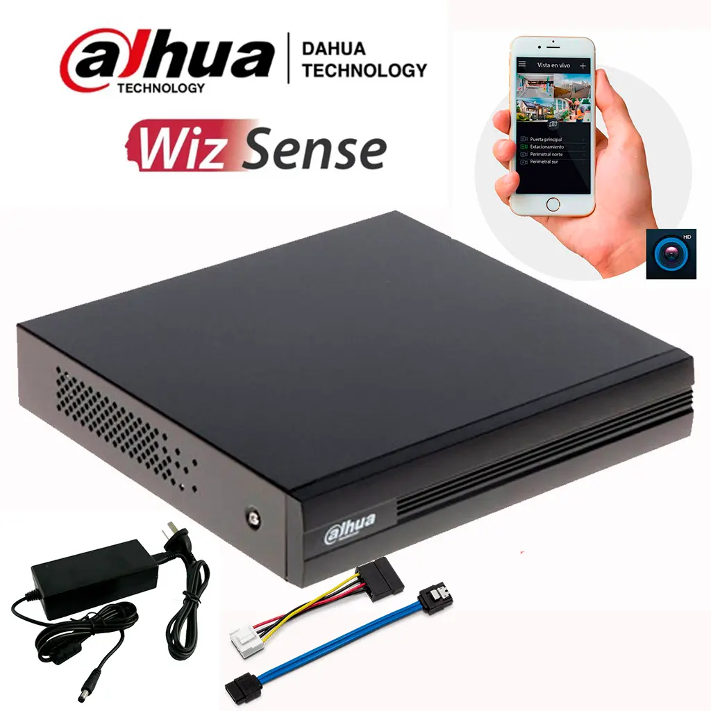 DVR Dahua XVR1B04-I-B 4 Canales WizSense IA | H.265+ | Audio por Coaxial | Compatible HDCVI/TVI/AHD/IP